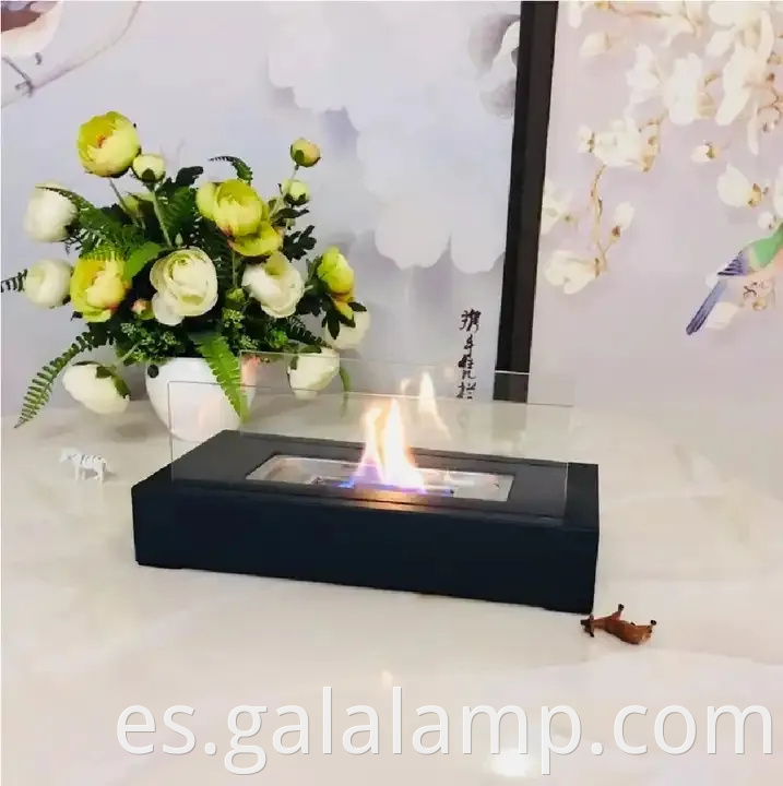 Luz de mesa de chimenea de bioetanol sin lámpara de requisito de ventilación